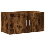 vidaXL Armoire de rangement chêne fumé 80x42 5x225cm bois d'ingénierie