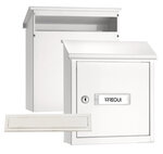Pack Bouche d'entrée + Boîte aux lettre en acier V4031 Fente 23 x 3 cm Blanc