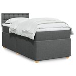 vidaXL Sommier à lattes de lit avec matelas Gris foncé 100x200cm Tissu
