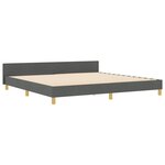 Lit en tissu gris foncé vidaXL 200x200 cm