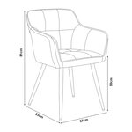 Chaise de salle à manger velours 81 x 57 x 53 cm marron 03_0009202