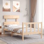 vidaXL Cadre de lit avec tête de lit petit simple bois massif