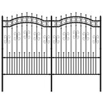 vidaXL Clôture de jardin avec sommet de lance Noir 190 cm