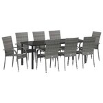 vidaXL Ensemble de salle à manger pour jardin 5 Pièces Gris
