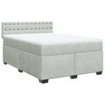 vidaXL Sommier à lattes de lit et matelas Gris clair 160x200cm Velours