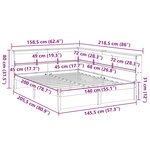 vidaXL Lit bibliothèque sans matelas blanc 140x200 cm bois pin massif