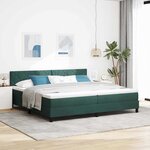 vidaXL Lit à ressorts avec matelas Vert foncé 200 x 200 cm Velours