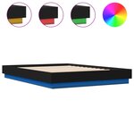 vidaXL Cadre de lit avec LED sans matelas noir 150x200 cm