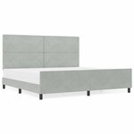vidaXL Cadre de lit avec tête de lit Gris clair 200 x 200 cm Velours