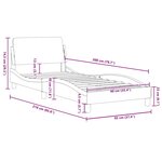 vidaXL Cadre de lit avec tête de lit Dover noir 90x200 cm velours