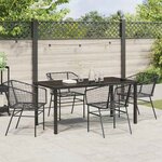 vidaXL Ensemble de salle à manger pour jardin 5 Pièces Noir polyrotin