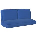 vidaXL Set de coussins de palette 3 Pièces Bleu royal 120 x 50 x 12 cm
