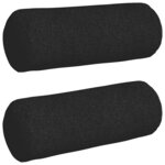 vidaXL Coussins d'accent 2 Pièces Noir Ø 25 x 70 cm tissu