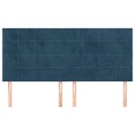 vidaXL Tête de lit Bleu foncé 180 x 5 x 118/128 cm Velours