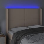 vidaXL Tête de lit à LED Cappuccino 147x16x118/128 cm Similicuir