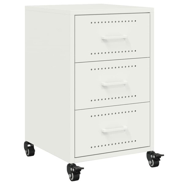 vidaXL Table de chevet blanc 36x39x59 cm acier