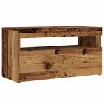 vidaXL Meuble TV avec lumières LED vieux bois bois d'ingénierie