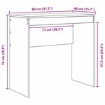 vidaXL Bureau Gris béton 80 x 40 x 76 cm Bois d'ingénierie