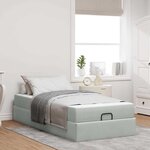 vidaXL Cadre de lit avec stockage Gris clair 90 x 190 cm Velours