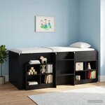 vidaXL Armoire de lit avec étagère 2 Pièces Chêne noir 66 x 33 x 48 cm