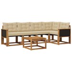 vidaXL Ensemble de canapés d'extérieur 6 pc Naturel et Beige