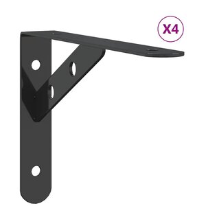 vidaXL Supports d'étagères 4 Pièces 20x2 5x14 cm noir acier inoxydable