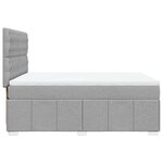 vidaXL Sommier à lattes de lit avec matelas Gris clair 160x200cm Tissu