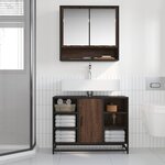 vidaXL Armoire lavabo de salle de bain chêne marron bois d'ingénierie