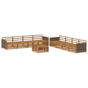 vidaXL Ensemble de canapés d'extérieur 9 pc Naturel