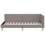 vidaXL Cadre de lit d'angle Autre avec tête de lit Taupe 90 x 200 cm