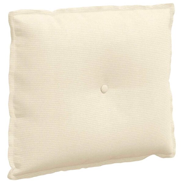 vidaXL Coussin de Dos Crème 60 x 50 cm Tissu en velours côtelé