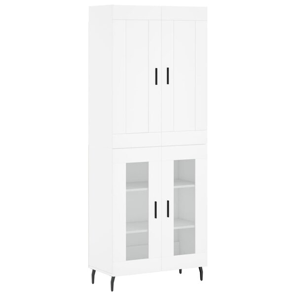 vidaXL Buffet haut Blanc 69 5x34x180 cm Bois d'ingénierie