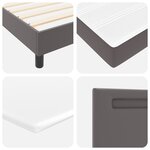 vidaXL Lit à ressort avec matelas gris en cuir synthétique  200x200 cm.