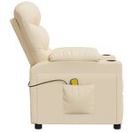 vidaXL Fauteuil de massage Crème Tissu