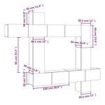 vidaXL Ensemble de meubles TV 9 Pièces Gris béton Bois d'ingénierie