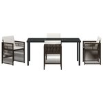 Ensemble de Salle à Manger de Jardin de 5 Pièces avec Coussins Marron Poly Rattan