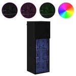 vidaXL Meuble TV mural Chêne noir 30 5 x 30 x 90 cm Bois d'ingénierie