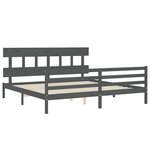 vidaXL Cadre de lit sans matelas gris 200x200 cm bois massif