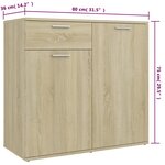 vidaXL Buffet Chêne sonoma 160x36x75 cm Bois d'ingénierie