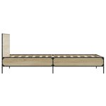 vidaXL Cadre de lit chêne sonoma 90x190 cm bois d'ingénierie et métal