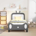 vidaXL Cadre de lit pour enfants avec tête de lit Gris clair PU