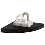 vidaXL Étagère d'angle flottante noir brillant 35x35x3 8 cm MDF