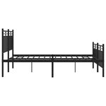 vidaXL Cadre de lit métal sans matelas avec pied de lit noir 135x190cm