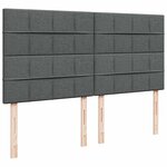 vidaXL Sommier à lattes de lit avec matelas Gris foncé 200x200cm Tissu