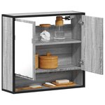 vidaXL Armoire à miroir de salle de bain sonoma gris bois d’ingénierie