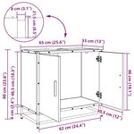 vidaXL Meuble de Lavabo de Salle de Bain Chêne noir 65 x 33 x 60 cm