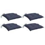vidaXL Coussins de chaise lot de 4 bleu marine 50x50x7 cm tissu oxford