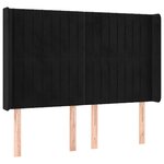 vidaXL Tête de lit à LED Noir 147x16x118/128 cm Velours