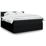 vidaXL Sommier à lattes de lit avec matelas Noir 200x200 cm Tissu