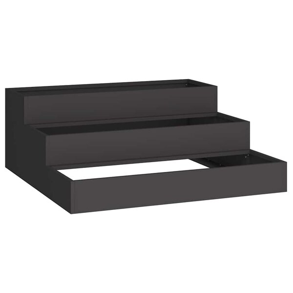 vidaXL Cache-pot de jardin Noir 90 x 90 x 35 cm Acier